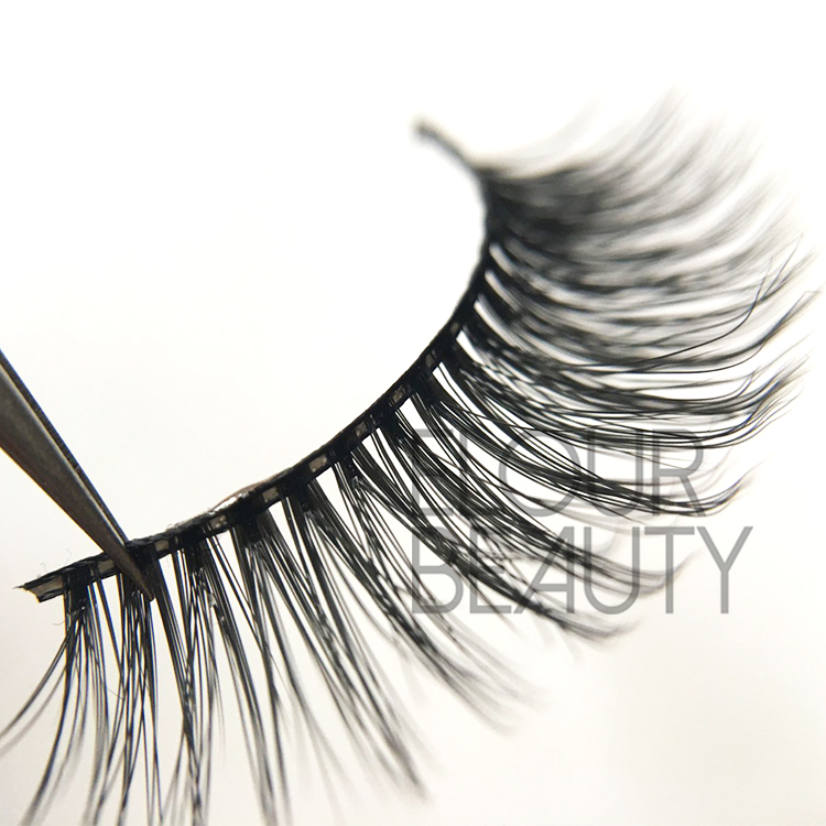 Faux mink 3d eyelashes made by eyelash fibers  China EJ62